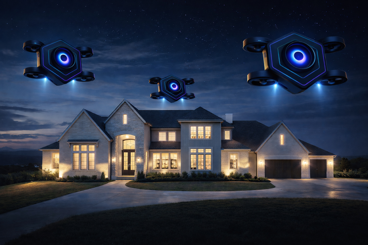 Shadow drones over property